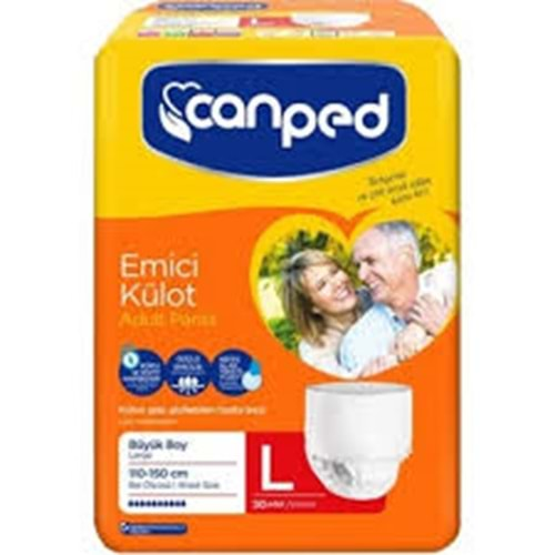 Canped Külotlu Hasta Bezi 30 Adet Large