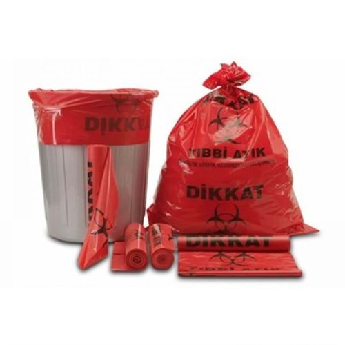 Tıbbi Atık Poşeti Orta Boy 55x60Cm Rulo (20 Adet)