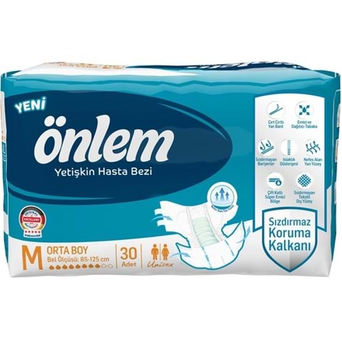 Önlem Hasta Bezi Bağlamalı 30 Adet Medium