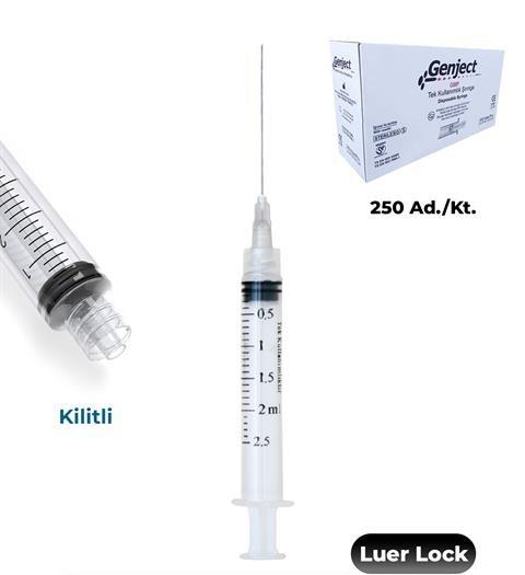 Genject Dental Enjektör 2,5 CC 3P 27Gx50 MM Kilitli Luverlock