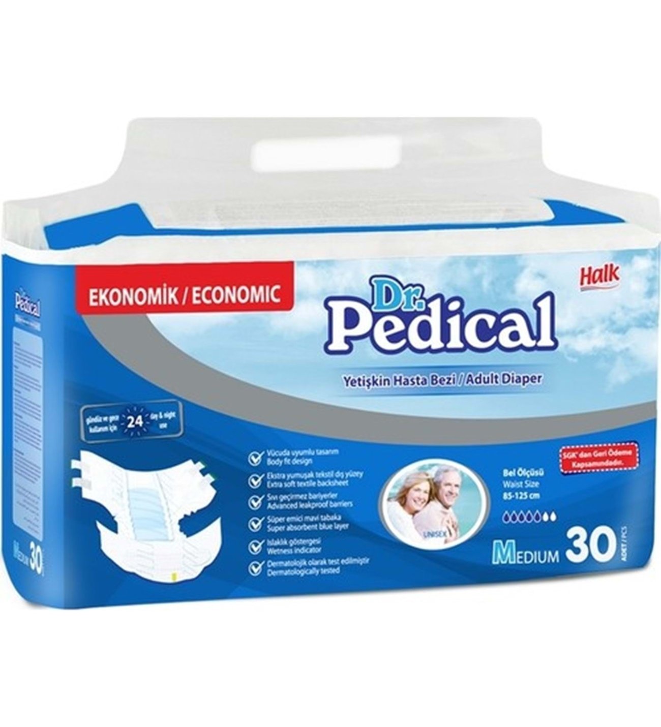 Dr. Pedical Hasta Bezi Bağlamalı Medium 30 Adet