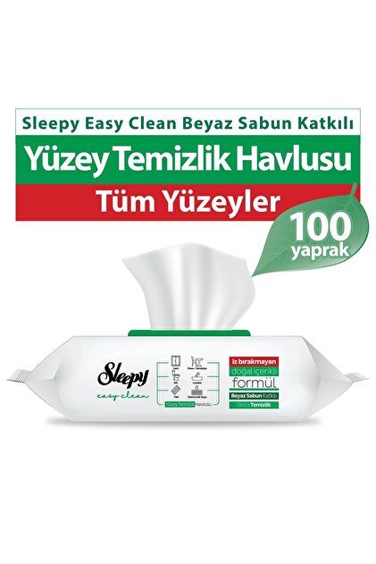 Sleepy Yüzey Temizlik Havlusu Beyaz Sabun Kokulu 100 Adet