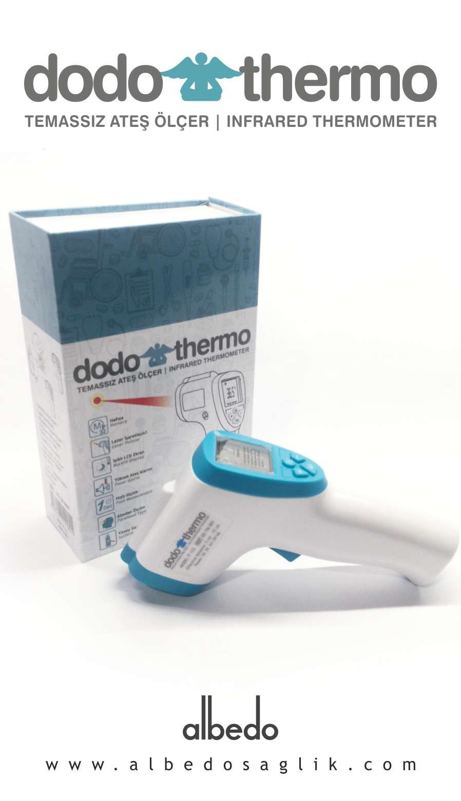 Dodo-Thermo Temassız Ateş Ölçer- Lazerli