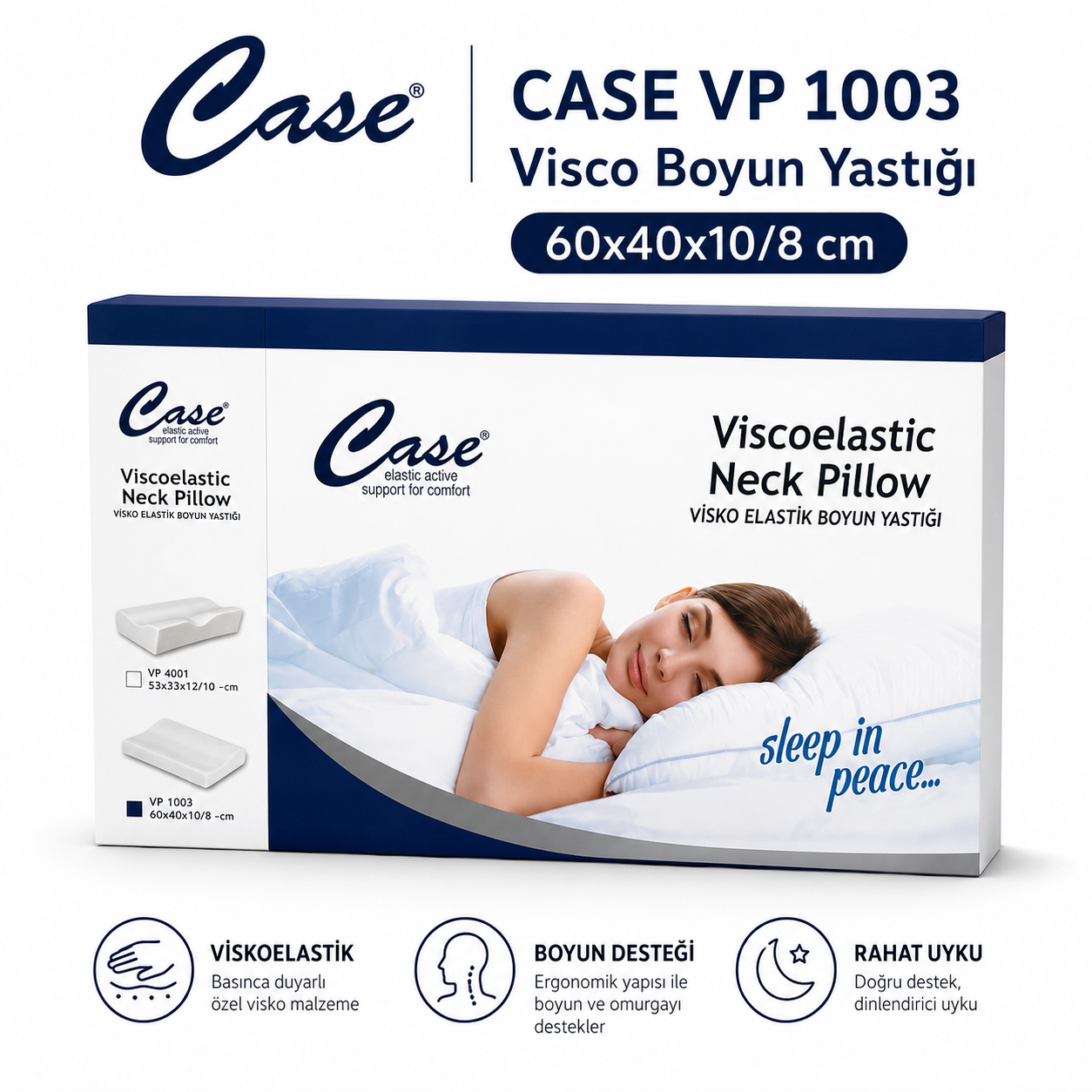 Case Visco Boyun Yastığı 60x40x10 VP1003