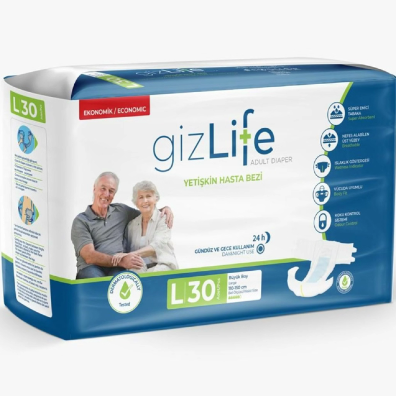 Gizlife Hasta Bezi Bağlamalı Large 30 Adet