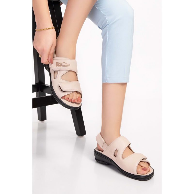 Dia Comfort Ortopedik Bayan Sandalet - Krem