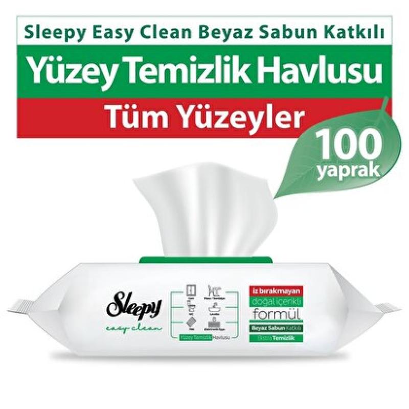 Sleepy Yüzey Temizlik Havlusu Beyaz Sabun Kokulu 100 Adet