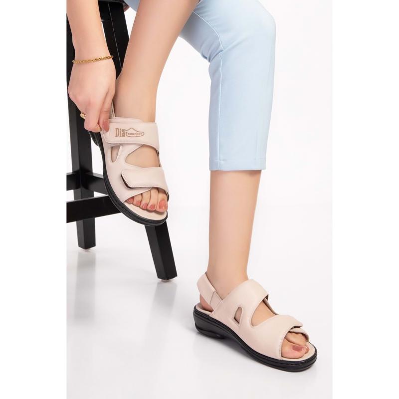 Dia Comfort Ortopedik Bayan Sandalet - Krem
