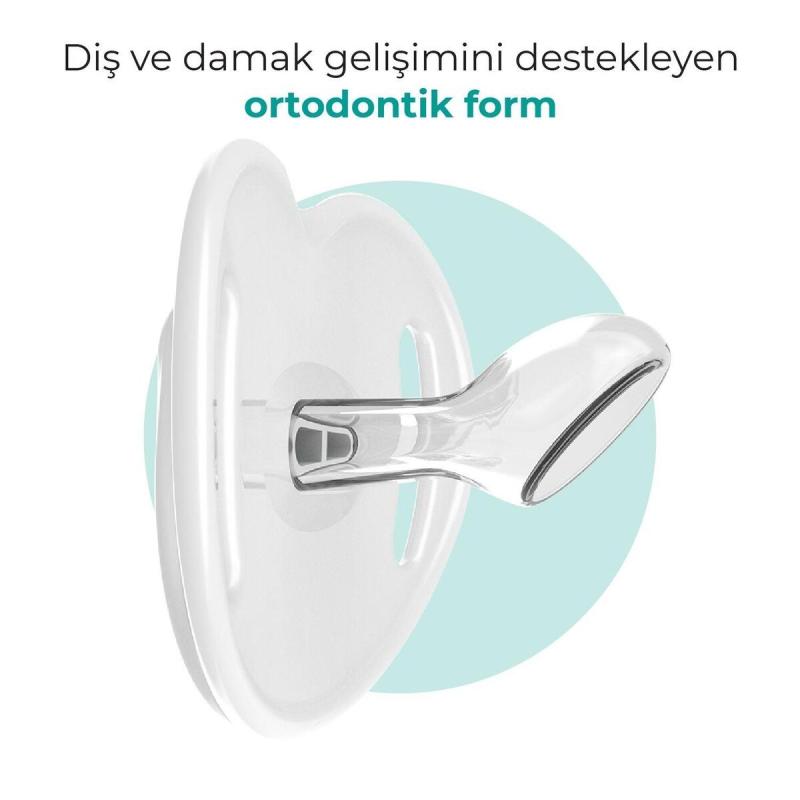 Mamajoo Ortodontik Silikon Emzik Ekru (Kaplan) - 12 Ay (2 Adet)