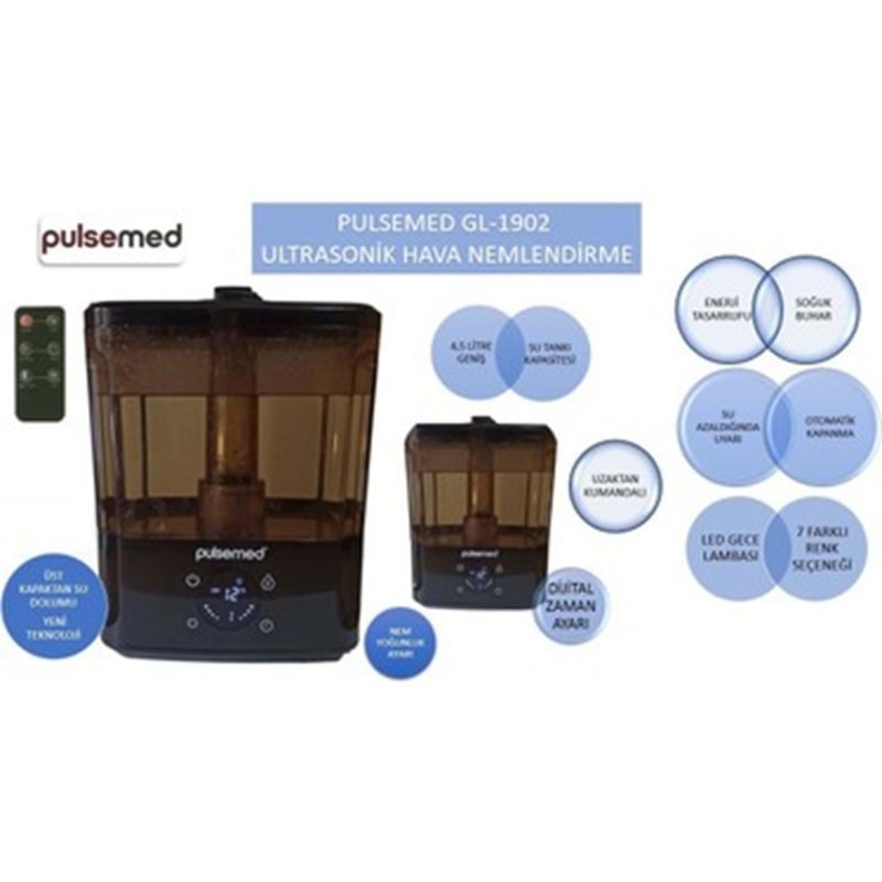 Pulsemed Hava Nemlendirici Kumandalı Ultrasonik Nebulizatör GL1902