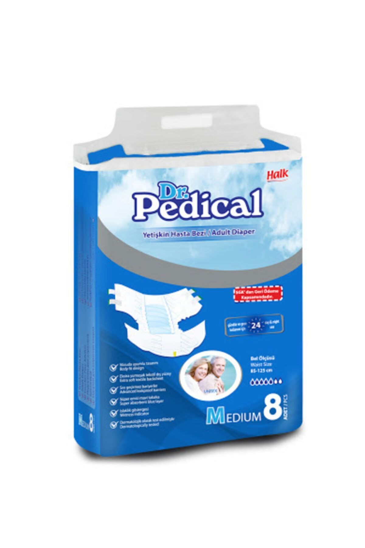 Dr.pedical Yetişkin Hasta Bezi Medium 8li ( Koli Içi 1 Adet )